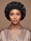 Black Satin Bonnet