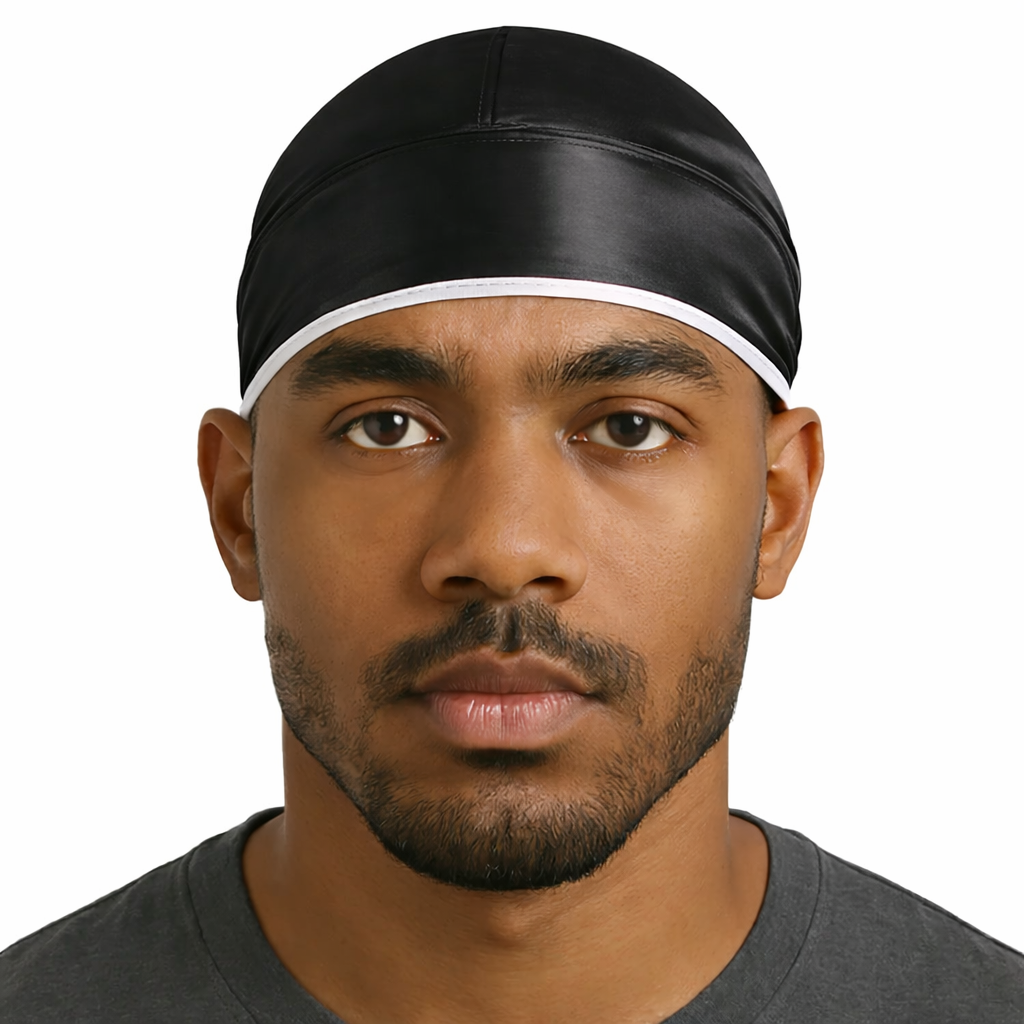 Black & White Satin Durag