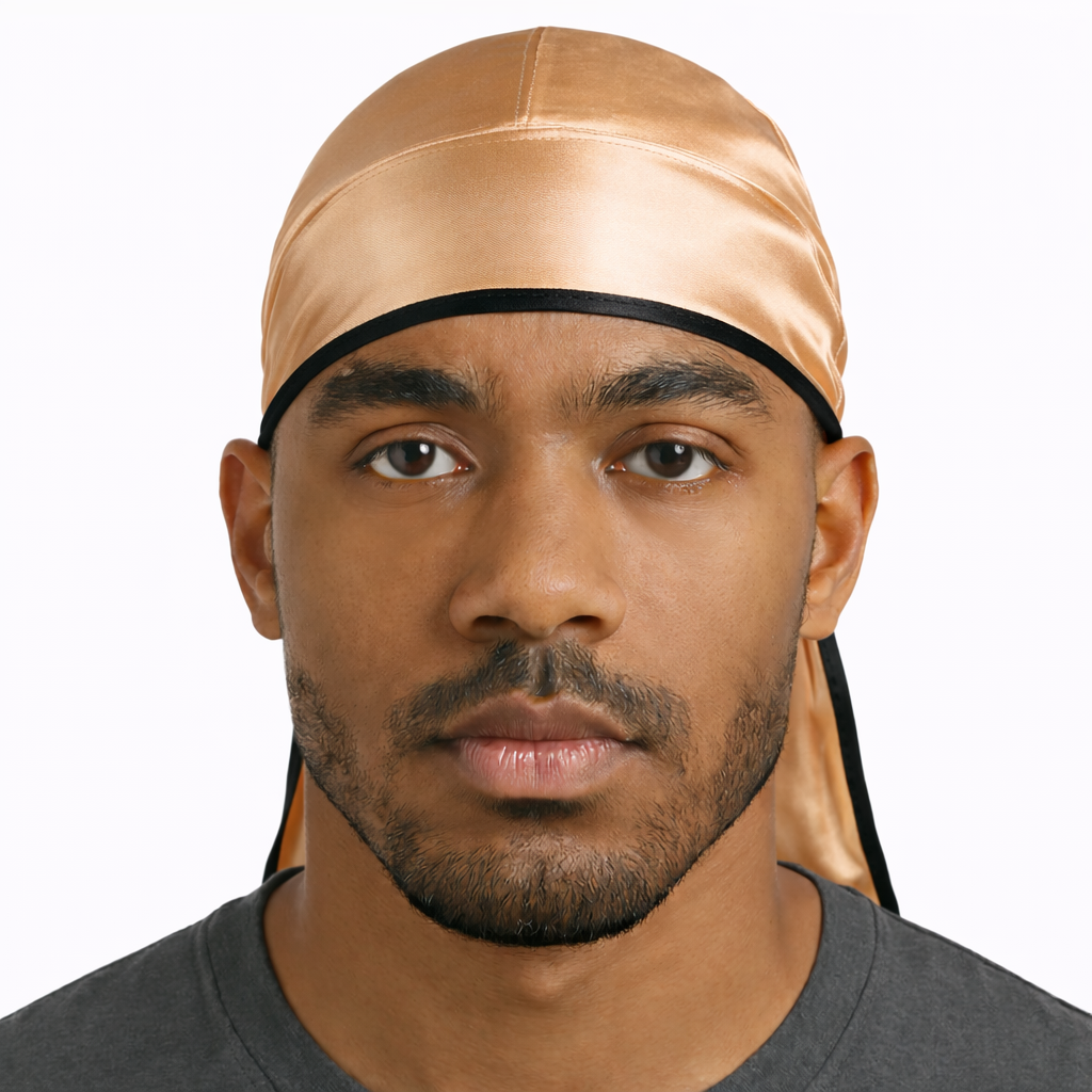 Gold & Black Satin Durag