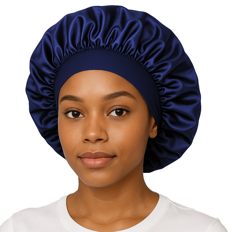 Blue Satin Bonnet