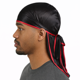 Black & Red Satin Durag