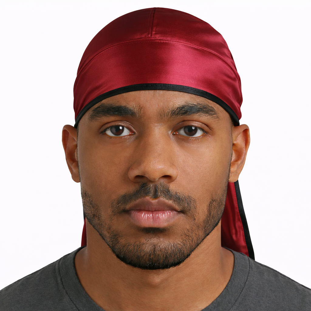 Red & Black Satin Durag